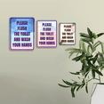 thumbnail image 5 of Portrait Round Plus Please Flush The Toilet And Wash Your Hands Door or Wall Sign | Colorful Business Signage (Pastel Purple) - Medium, 5 of 7