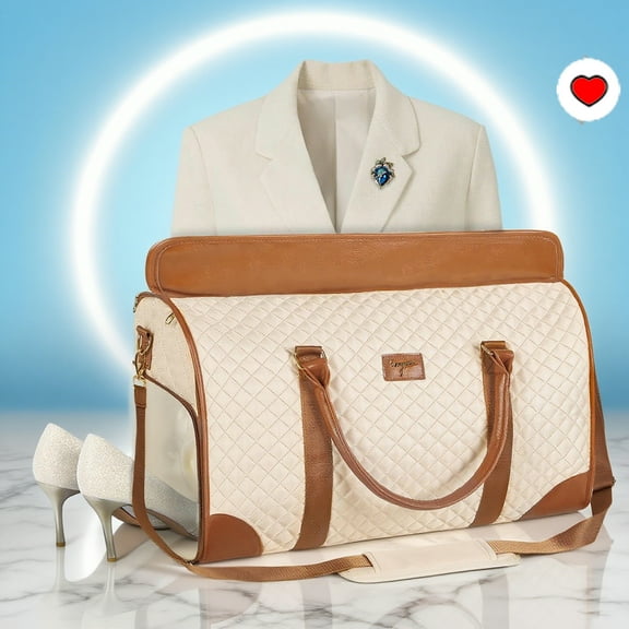 Lekesky Convertible Garment Duffel Bag 3-in-1 Carry On with Shoe Compartment, Foldable Hanging Clothes Bag for Travel, Women (Fits Overhead Bins)