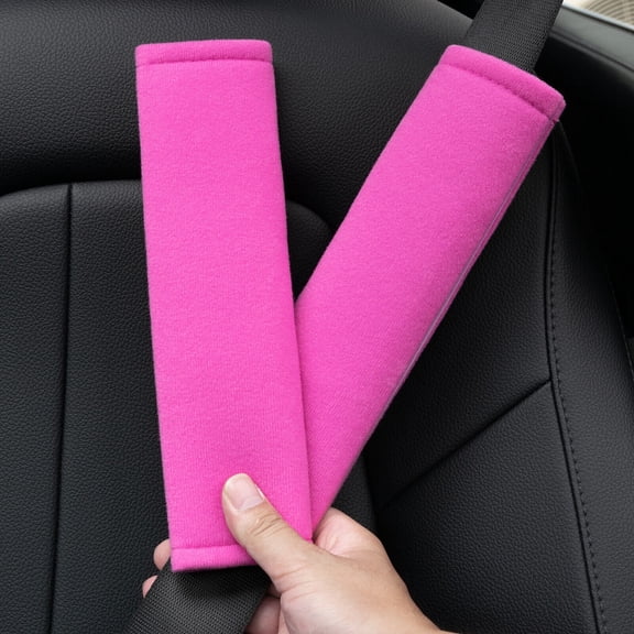 2x Pink Soft Safety Seat Belt Set Cover Shoulder Pad Strap Protector Universal Fit For Car Truck