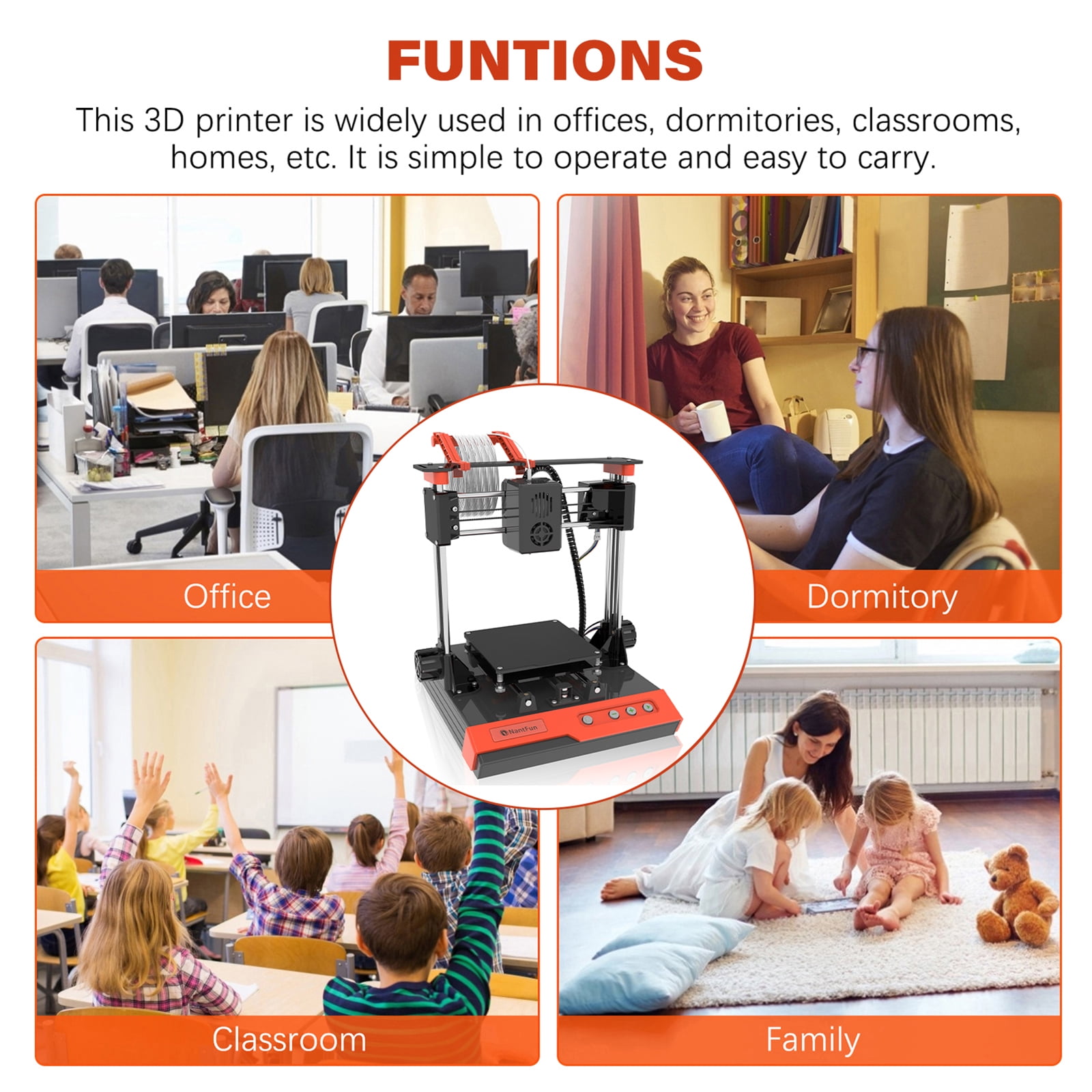 NantFun 3D Printer ,New Special Design 