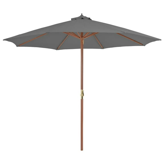 vidaXL Garden Parasol with Wooden Pole and Handle Patio Umbrella Sunshade