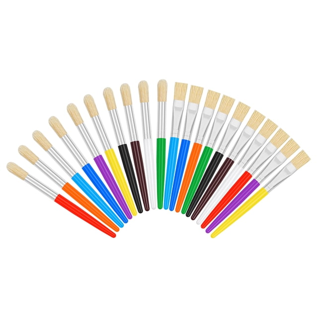 Set de 20 brochas de pintura para niños REGUICORP, redondas y planas