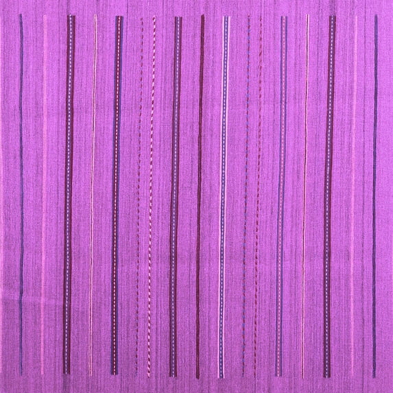 Ahgly Company Indoor Square Abstract Purple Contemporary Area Rugs, 4' Square