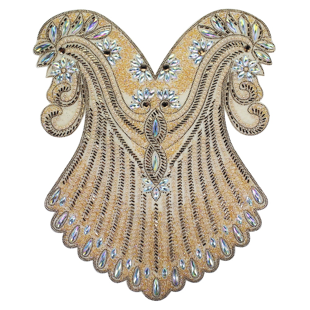 Large Hot Fix Rhinestones Applique Crystal Iron on Patches Trimming Embellishment for Party Dress Clothes Decorated 1 Piece