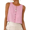 thumbnail image 5 of SwiftWear Women's Reversible Sleeveless Tank Tops Striped Pattern & Solid Color 2-in-1 Linen-Like Cropped Summer Top for Casual Wear, 5 of 8
