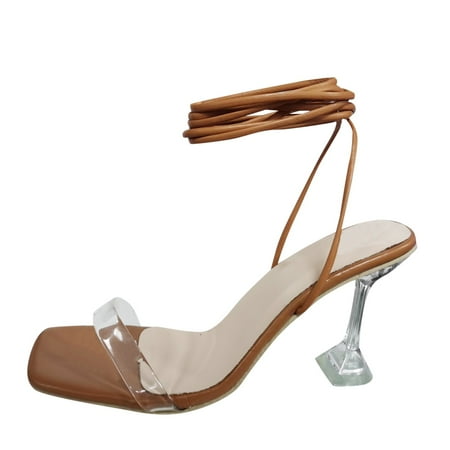 

Fashion Womens High Heels Breathable Lace Up Shoes Casual Sandals