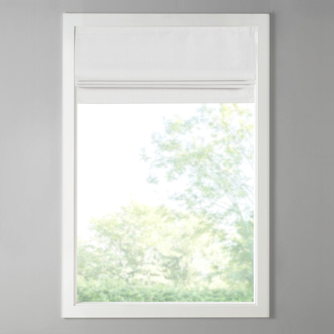 MAYEERTY Basketweave Room Darkening Cordless Roman Shade, White, 64" L x 39" W