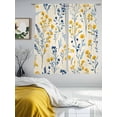 thumbnail image 3 of Blue Yellow Spring Floral Sheer Curtains 72 Inch Length 2 Panels Set, Summer Blooms Botanicals Voile Window Treatment Rod Pocket Curtains Sheers Drapes for Bedroom/Living Room/Kitchen 52"x72"x2, 3 of 7