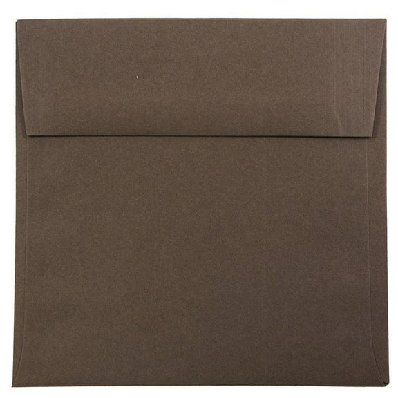 JAM Paper 6.5 x 6.5 Square Envelopes, Dark Brown, 25/Pack