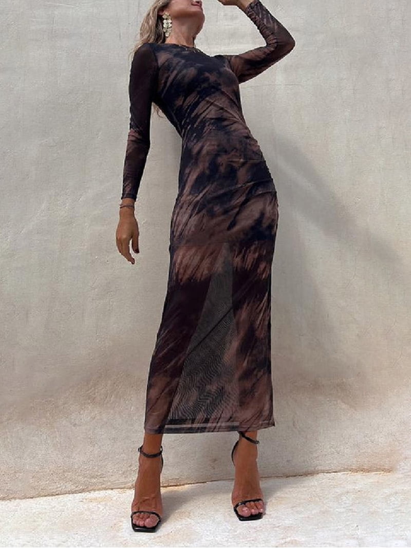 v neck long sleeve shining bodycon dress Shapewear V-Neck Cut-Out Maxi | Built-In Shaping Color:Custom Color( Special instructions For Seller) 1% spandex Occasion Reading Floerns Women's Tie Dye