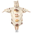 thumbnail image 2 of FORMRS Wearable Blanket Hoodie with Sleeves for Kids Cozy Flannel Sweatshirt, Red Cakes, 2 of 7