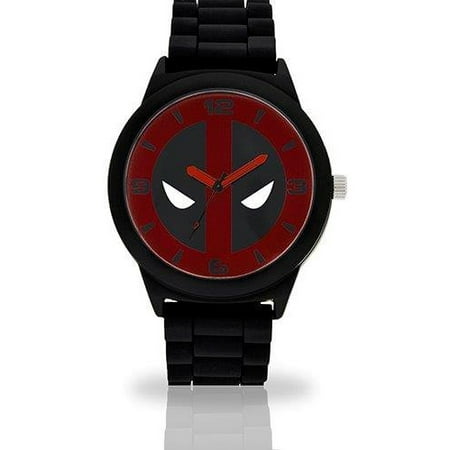 Marvel Deadpool Adult Watch with Black Rubber