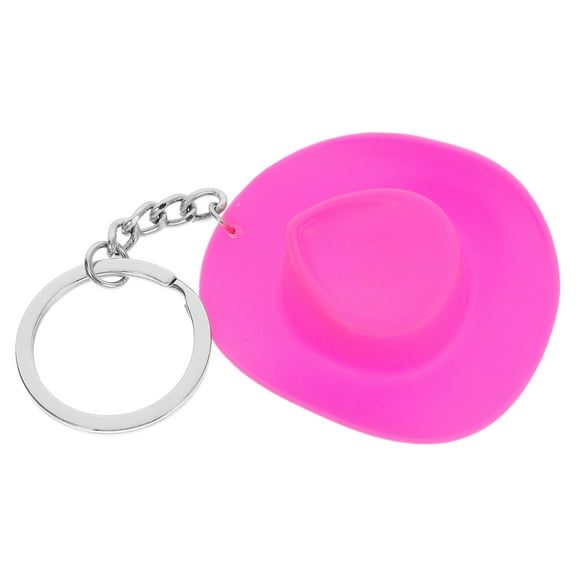 HOMEMAXS Rosy Cowgirl Hat Keychain Pendant Stylish Western Keyring Accessory for Key Storage 2.5 x 2.5 Inches