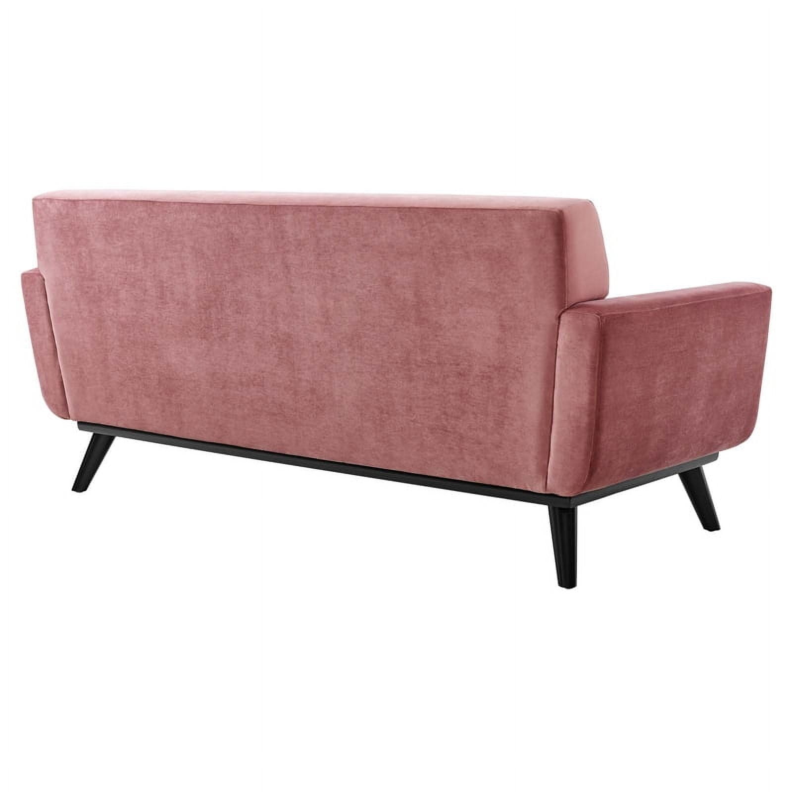 Modway Engage Modern Tufted Back Performance Velvet Loveseat in Dusty Rose