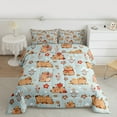 thumbnail image 2 of Manfei Cute Capybara King Size Comforter Sets,Cartoon Animal Bedding Comforter Set,Red Flower Leaves Bedding Set For Teesn,Breathable Home Decor Reversible,3-Piece, 2 of 8