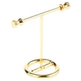 thumbnail image 1 of Yinanstore Chic Alloy Bar Wooden Base Jewelry Display Stand Earrings Hanging Rack Alloy Jewelry Rack Display Holder Stand for Shop Counter Showing , Golden StyleB-Small Size, 1 of 6