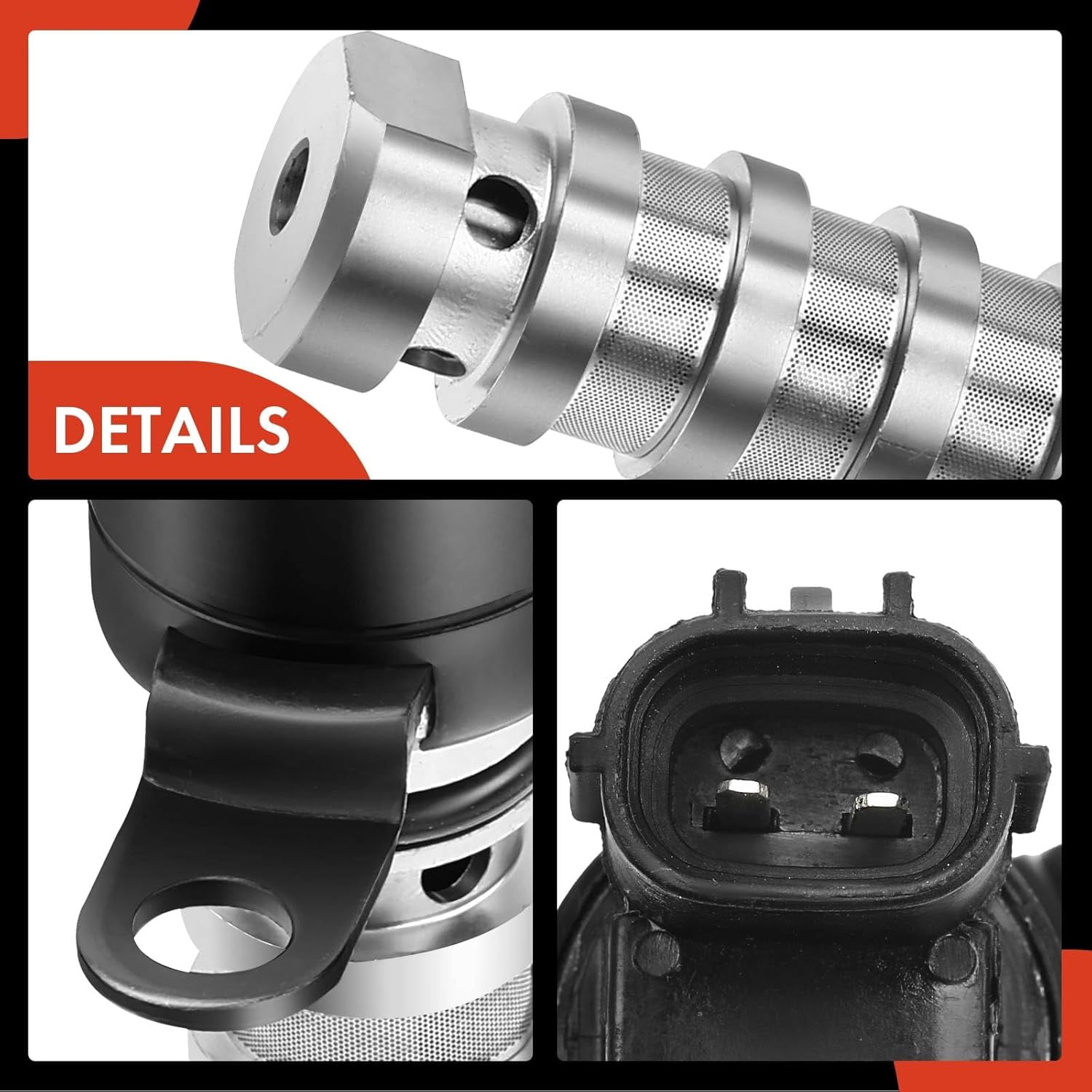 A-Premium Intake or Exhaust Engine Variable Valve Timing (VVT) Solenoid Compatible with Hyundai & Kia - Accent Elantra Sonata Tucson Forte Optima Rio Soul - L4 1.6L - Replace# 24355-2B700