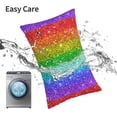 thumbnail image 6 of Pofeuu Glitter Rainbow Print Polyester Microfiber Plush Pillowcases, Super Soft and Cozy Pillow Case Covers with Envelop Closure（Pillow core not included）-16"x24", 6 of 6