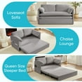 thumbnail image 4 of ZAFLY 3-in-1 Pull Out Sofa Bed, Queen Size Convertible Sleeper Loveseat for Small Space - Light Gray, 4 of 5