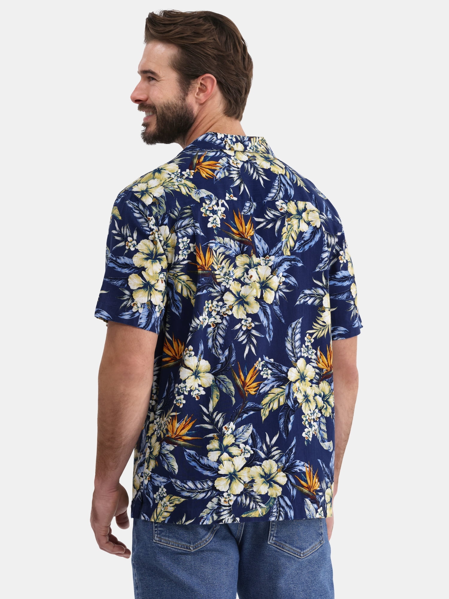 George Men's and Big Men’s Camp Shirt, Sizes S-3XL