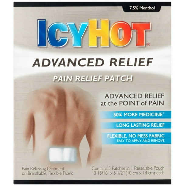 ICY HOT Advanced Pain Relief Patch 5 ea (Pack of 4)