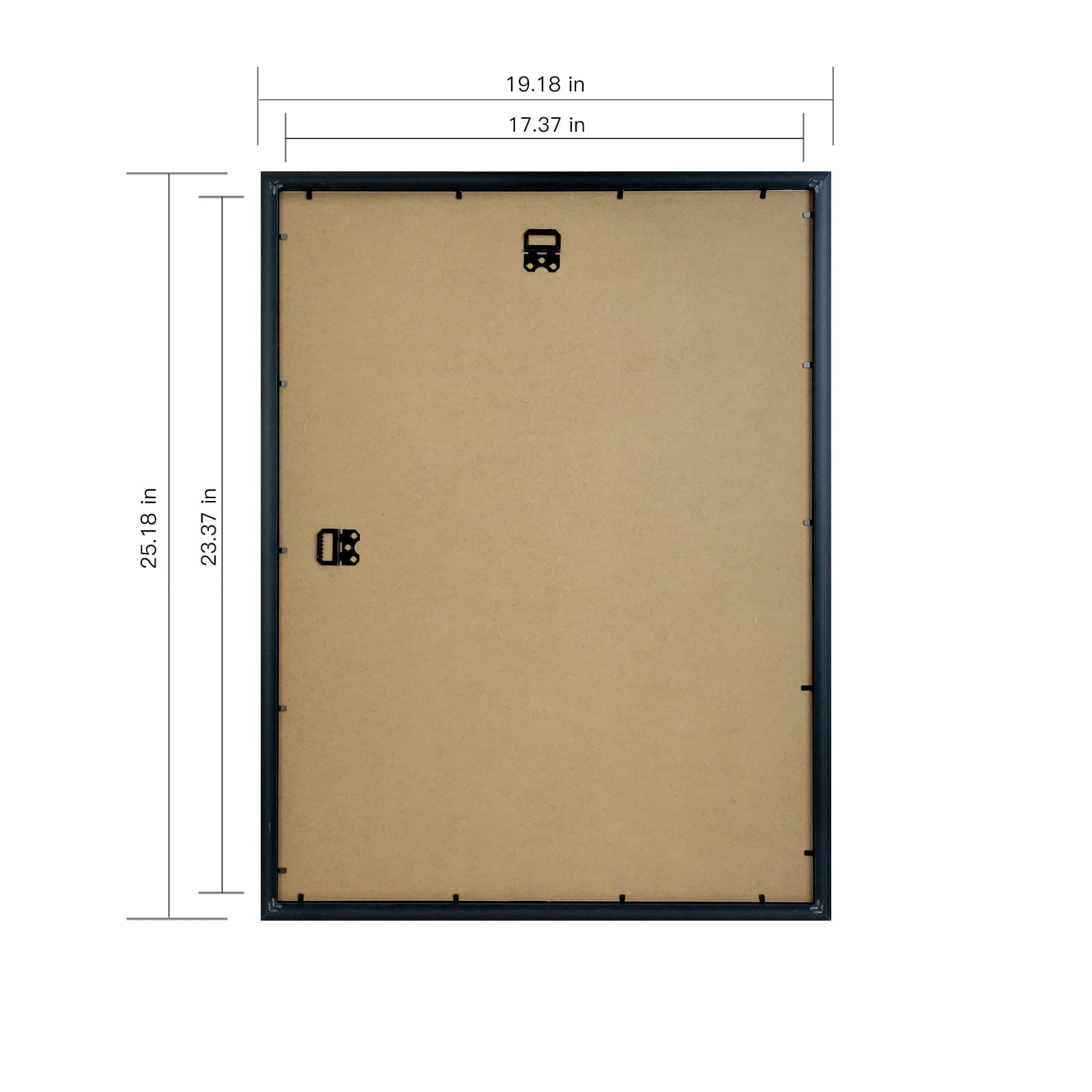 Studio Decor 18" x 24" Plastic Poster Frame - Includes Pre-attached Hanging Hardware, Horizontal or Vertical Display - Black, Bulk 6 Pack