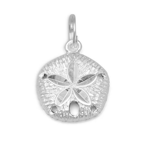 Sand Dollar Sanddollar Charm Diamond-cut Sterling Silver