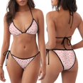 thumbnail image 3 of KLL Hearts Print Bikini Set for Women,String Two Piece Halter Top Triangle Bikini Set with Tie Side Bottom Sexy Swimsuit Bathing Suits, 3 of 5