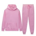thumbnail image 5 of Dwelliawo Men's Tracksuit 2 Piece Hoodie and Sweatpants Heavyweight Solid Color Relaxed Fit Pullover Hoodies Jogging Sport Pants Set Fleece Fall Suits with Pockets Pink L, 5 of 5