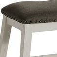 thumbnail image 3 of Benjara Rune 25 Inch Counter Height Wood Stool, Set of 2, Off White, Gray Seating, 3 of 5
