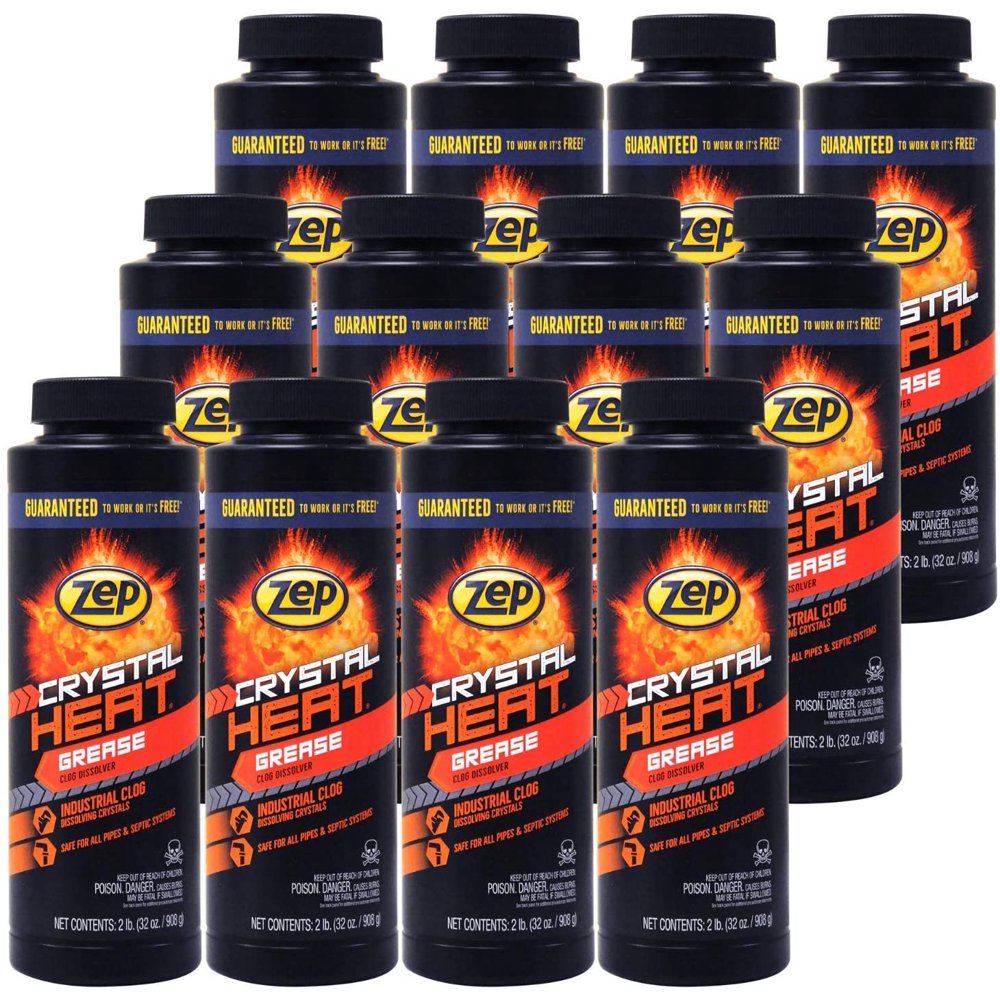 Zep Crystal Heat Drain Opener ZUCRY2 (Case of 12) Dissolves Drain Clogs