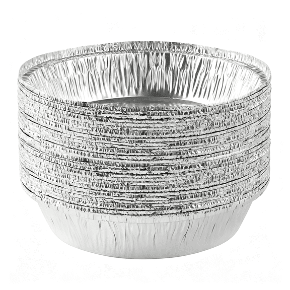 NORIZF 7''"Round Tin Foil Pans Disposable Aluminum,Freezer&Oven Safe-For Baking,Cooking,Storage,Roasting,&Reheating,Pcs of 20
