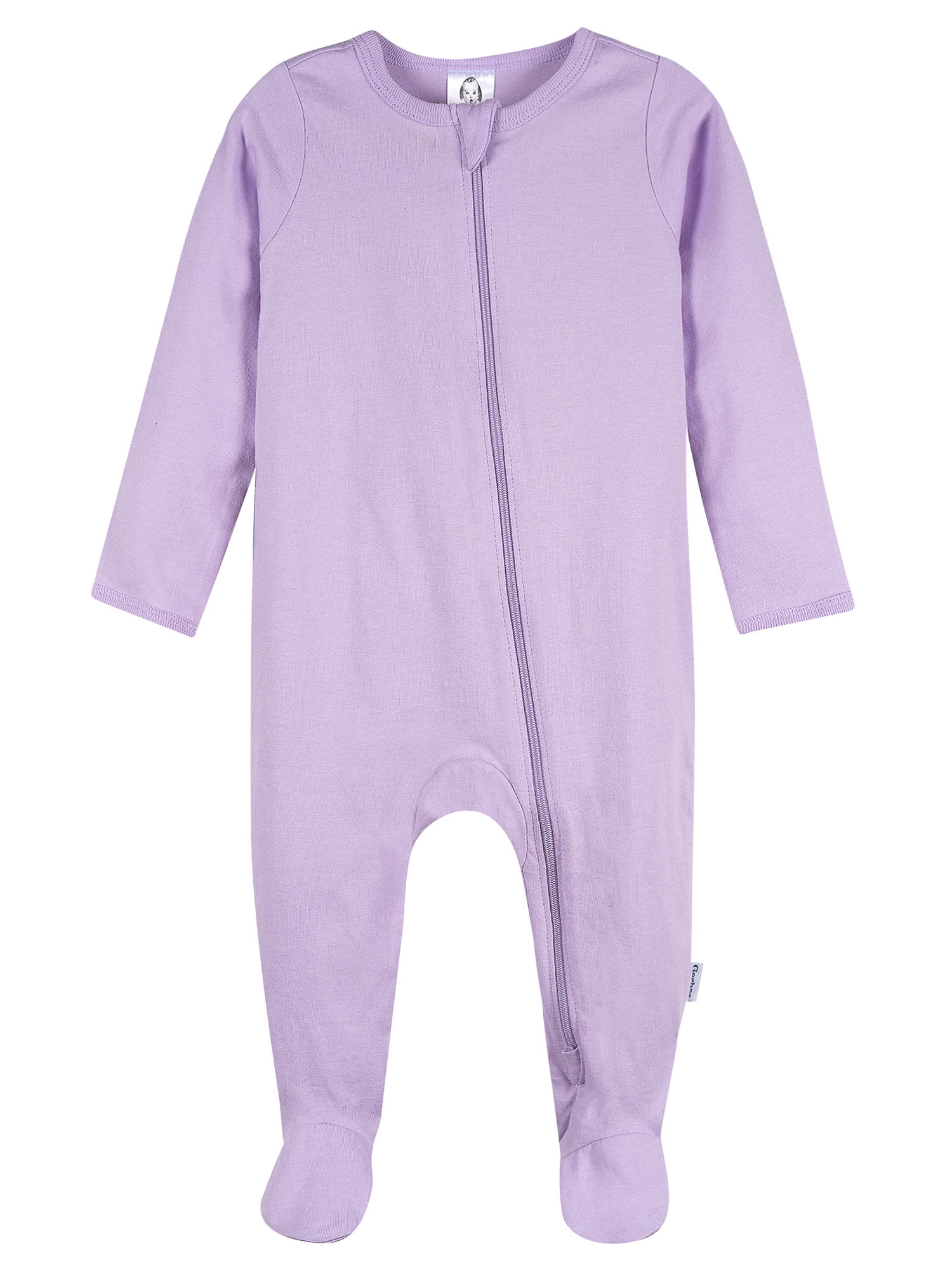 Gerber Baby Girl 2-Way Zipper Cotton Sleep 'N Play Footed Pajamas, 2-Pack, Sizes Newborn - 3/6 Months