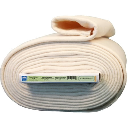 Pellon Natural Cotton Batting With Stabilizing Scrim Binder, 96" Wide, 9 Yard Bolt