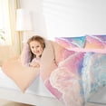 thumbnail image 5 of Manfei Pink Blue Wave Beach Twin Bedding Sets for Kids Boys and Girls, Coastal Ocean Print Bedding Comforter Set, Pink Reversible 7-Piece, 5 of 6