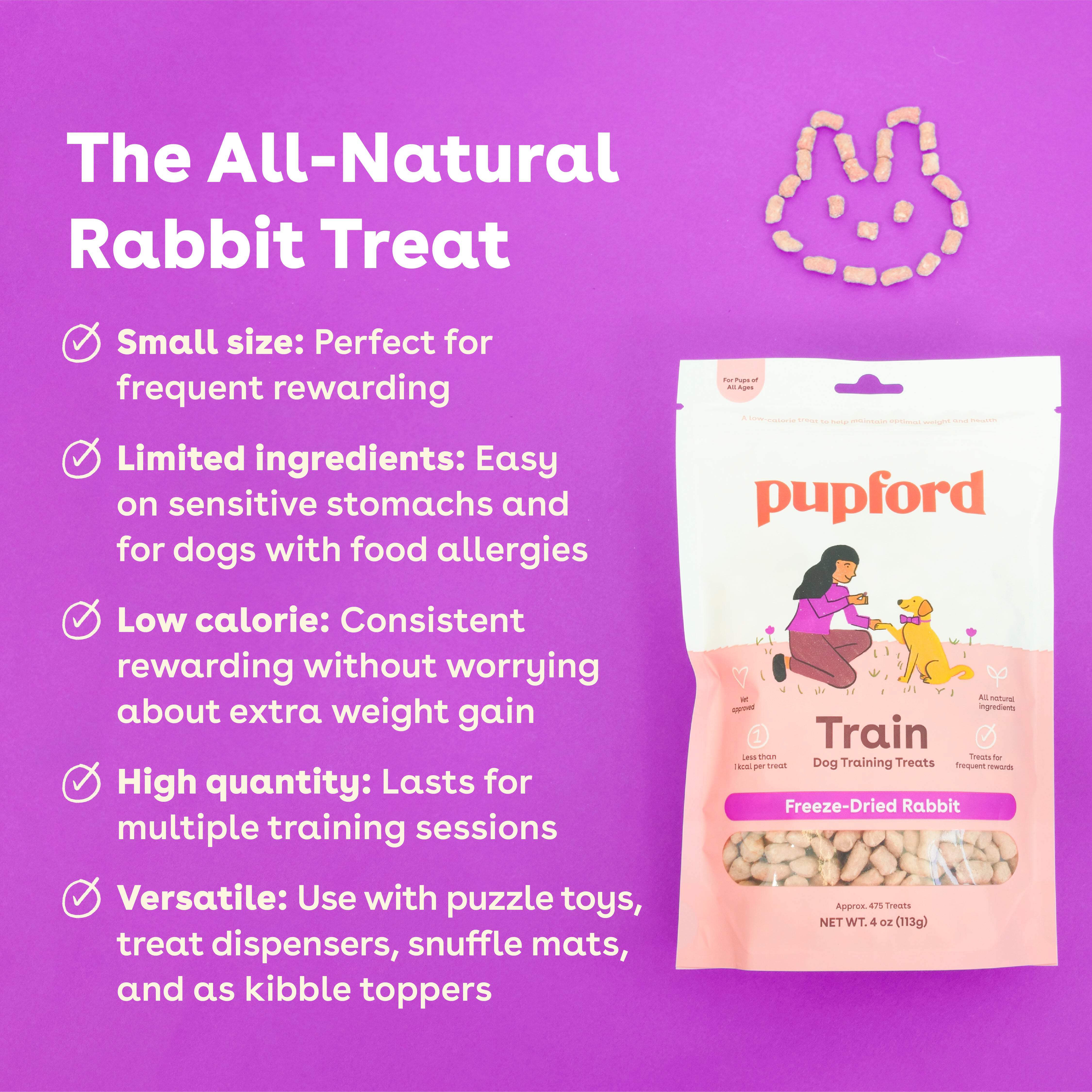 Pupford Freeze Dried Rabbit Training Treats for Dogs, 4 oz photo 8