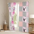 thumbnail image 3 of Homewish Jungle Animal Deer Blackout Curtains Set of 2 (52x84 Each),Colorful Rustic Flower Window Curtains,Pink Gray Curtains and Drapes For Girls Kids,Super Cozy Room Decor, 3 of 6