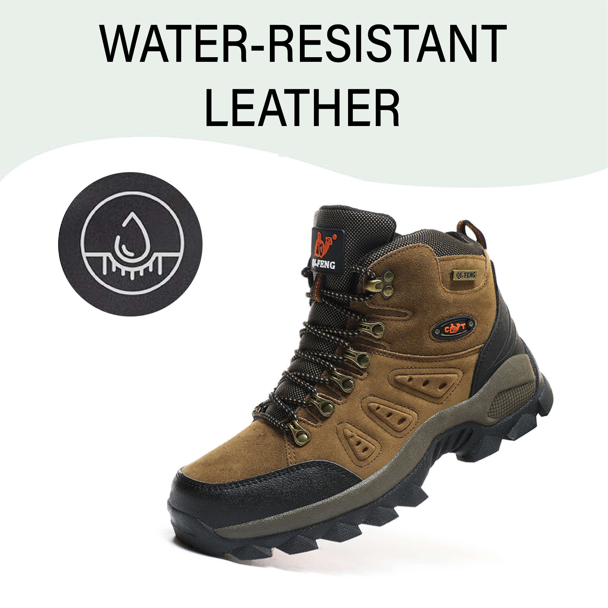 Mens Hiking Boots Outdoor Hiking Trekking Work Climbing Shoes Slip Resistant Lightweight Camping Work Shoes Brown 11.5 US