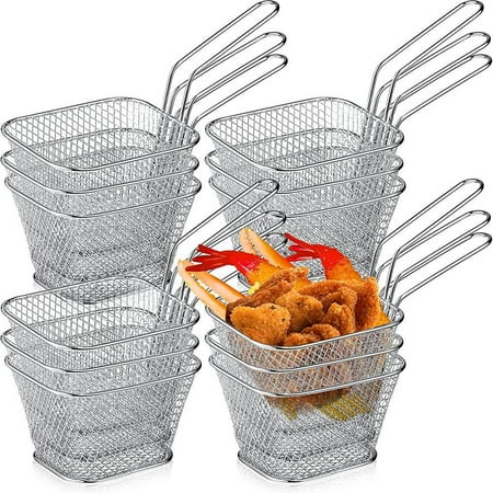 

【Trjgtas】 Fry Basket French Fry Holder Chip Mini Basket Food Baskets for Serving Reusable Fries Holder Deep Fryer for Home