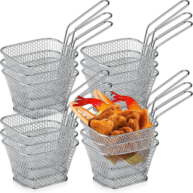 Cesta para FreíR, Soporte para Patatas Fritas, Mini Cesta para Patatas Fritas,Cestas de Comida para Servir,Soporte Reutilizable para Patatas Fritas, Freidora Profunda para el Hogar