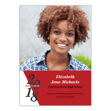 Sailboat Announcement - School Color Graduation Announcement