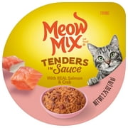 Meow Mix Tenders in Sauce Wet Cat Food With REAL Salmon & Crab, 2.75 Oz. Cups, 12 Pack (Packaging And Formulation Updates Underway)