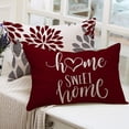 thumbnail image 5 of Burgundy Modern Pillow Covers 12x30 Set of 4,Decorative Couch Throw Pillow Cover for Sofa Living Room,Linen Red and Cream Farmhouse Cushion Case Outdoor Home Decoration(Burgundy), 5 of 6