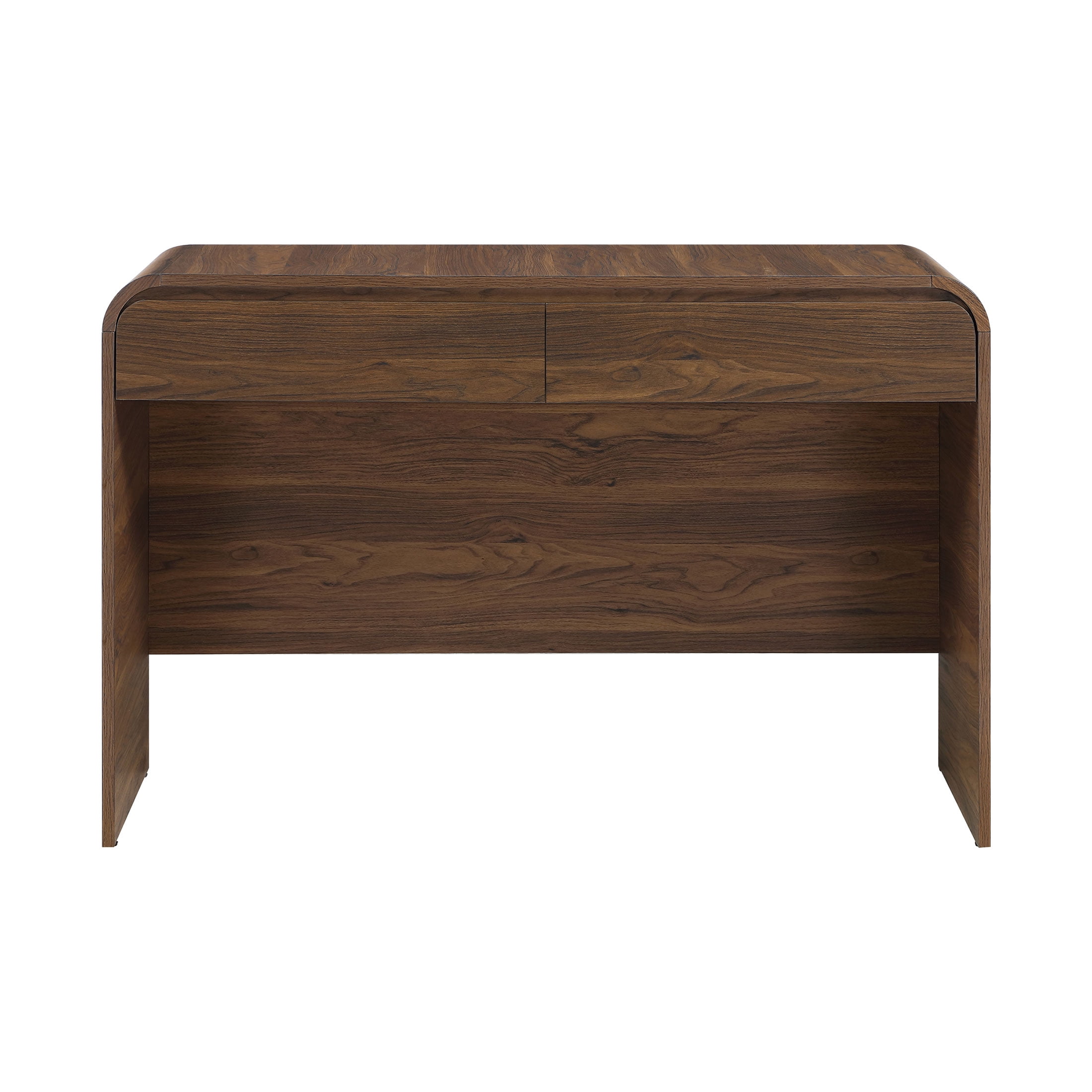 Better Homes & Gardens Juliet Curved Loft Desk with Storage, 19-inch depth, Walnut Finish
