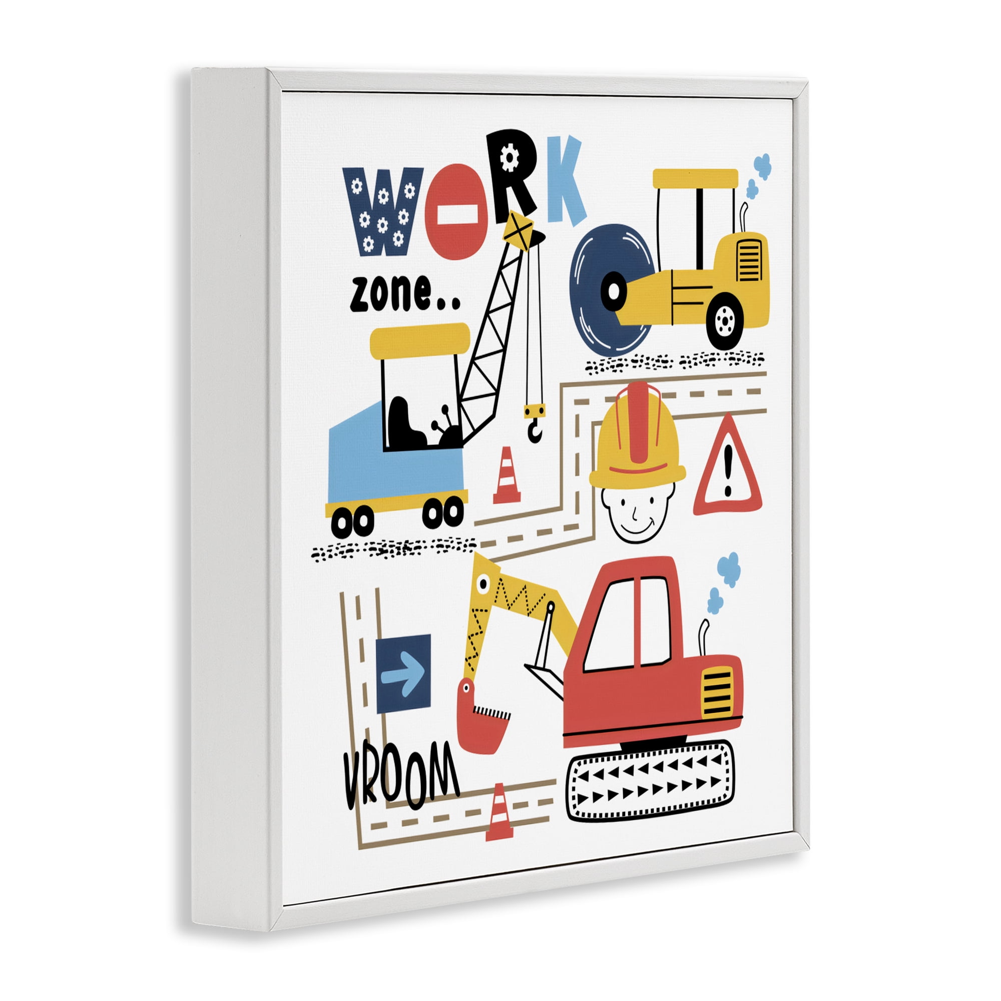 Stupell Industries Work Zone Construction Essentials White Framed Giclee Art, design by Creative Studio