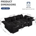 thumbnail image 2 of NYBOPAVIS Modular Sectional Sofa, 8 Seat Modular Sectional Sofa Convertible Sleeper Sofa Bed, 25.6" Deep Seat Chenille Sofa for Living Room Black, 2 of 8