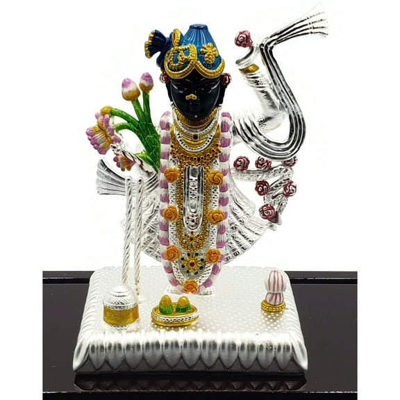 999 Pure Silver Srinath Ji Idol / Statue / Murti (Figurine #04)