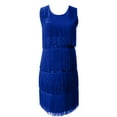 thumbnail image 3 of Cocktail Dresses for Women Dgankt Women’s Dresses Flapper Dresses 20s Solid Color Sequin Tassel Sleeveless-neck with All-Over Fringe Mini Dresses, 3 of 3