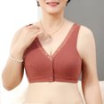 thumbnail image 4 of NIEWTR Bra for Senior Women Front Closure Breathable Bra Wireless No Underwire Lift up Bras with Back Support(Brick Red,42), 4 of 8