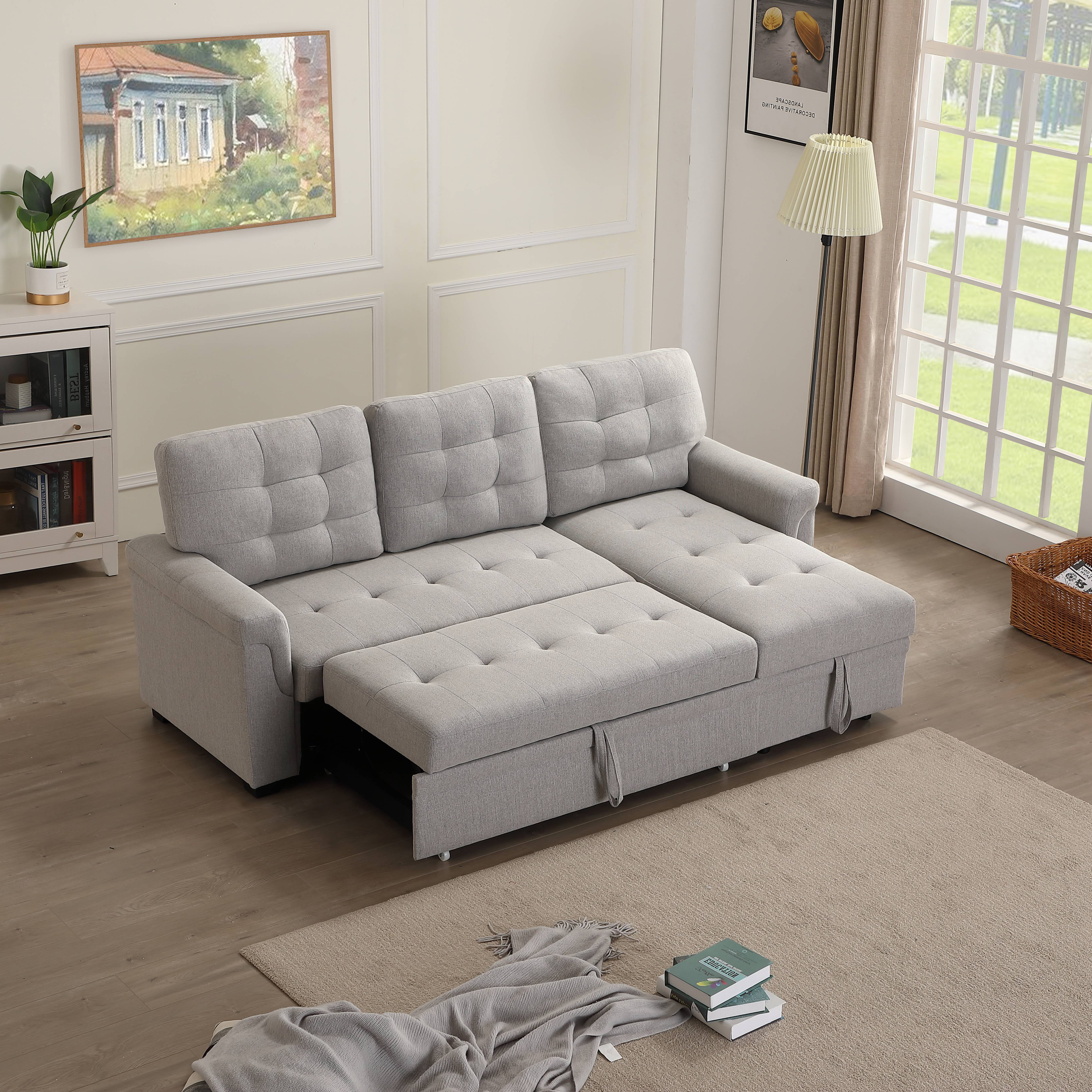 Urhomepro Sectional Sofa Sleeper With, Convertible Sectional Sofa Bed With Chaise